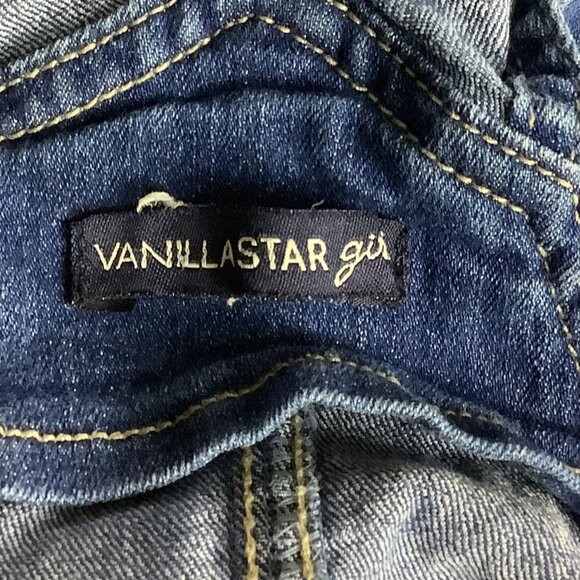 Vanilla Star Girls Denim Shortalls Adjustable Size 8 Jean Bib Overalls Pockets - Picture 15 of 15